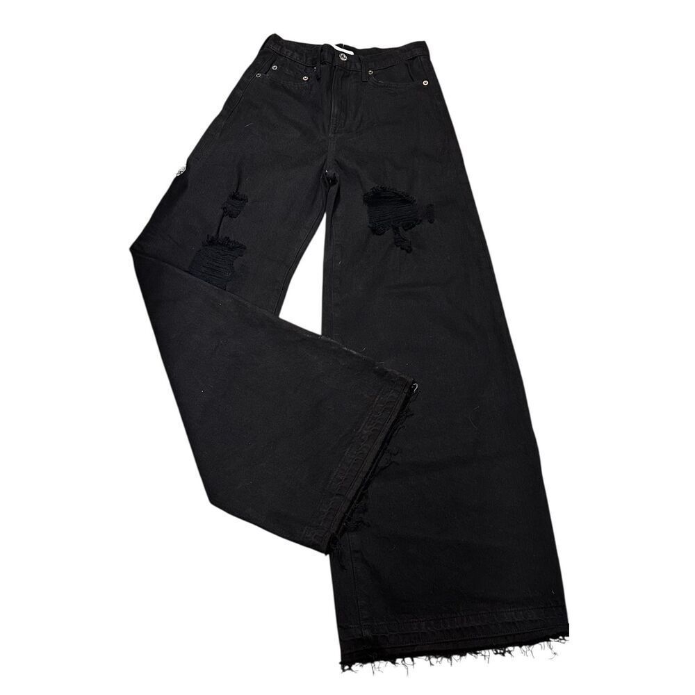 NSF 100% Cotton Distressed Jean in Black New With Tags Size 25